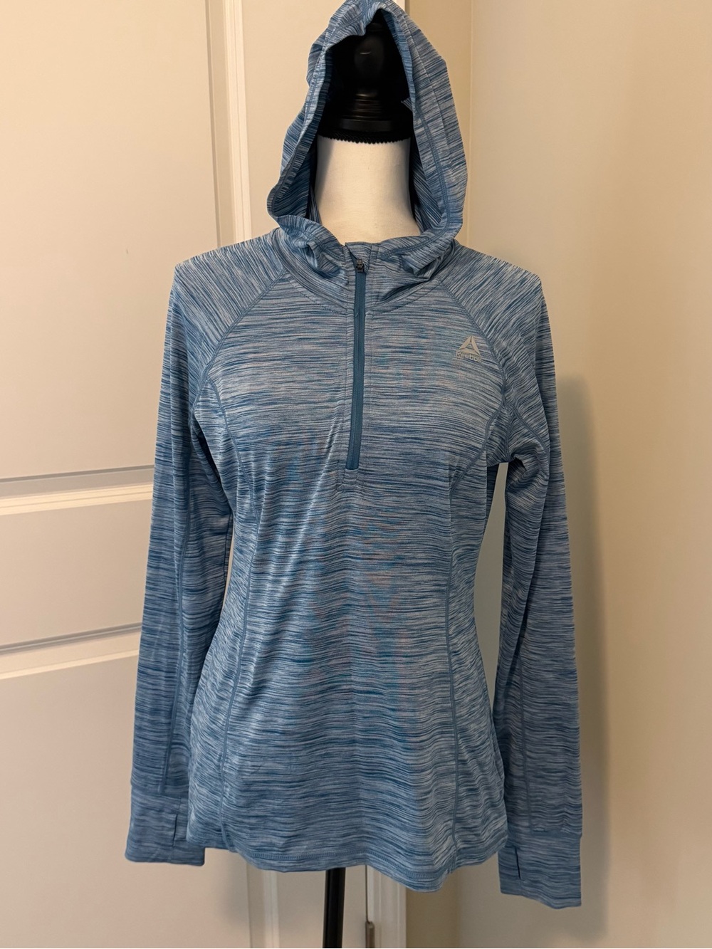 Reebok Women's Light Blue Space-Dye Half-Zip Hoodie